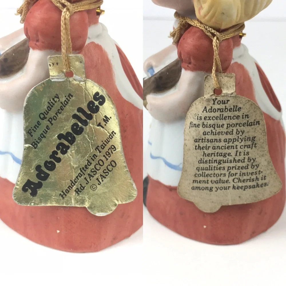 Vintage Adorabelles Girl Laundry w‎ Orange Cat Bell